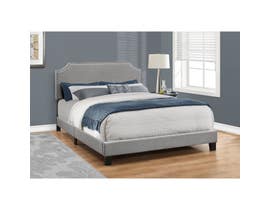 Monarch Bed in Grey Linen with Chrome Trim I5925