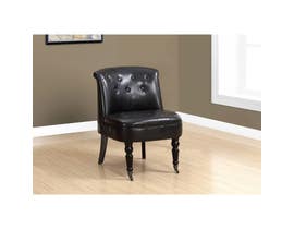 Monarch Traditional Style Leather Look Accent Chair in Dark Brown I8171