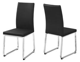 Monarch Leather Look Dining Chair (Set of 2) in Black I1092