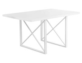 Monarch Glossy Metal Dining Table in White I1101