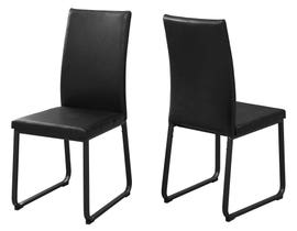 MONARCH Dining Chair - 2PCS / 38"H / BLACK LEATHER-LOOK / BLACK I1106