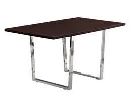 Monarch 36" X 60" Dining Table with Chrome Metal in Cappuccino I1121