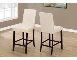 Monarch Leather Look Counter Height Dining Chair (Set of 2) in Ivory I1903