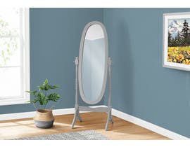 Monarch Oval Wood Frame Mirror in Grey I3155