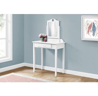 Monarch Vanity with Storage Drawer in White I3326