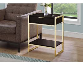 Monarch Accent Table with Gold Metal in Espresso I3486