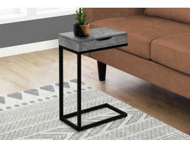 Monarch Metal Grey Stone-look Accent Table in Black I3603