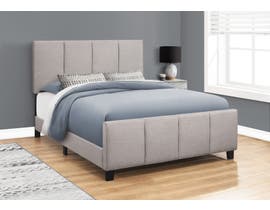 Monarch Linen Upholstered Queen Bed in Grey I6025Q
