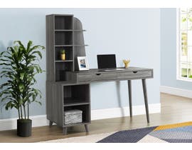 Monarch Computer Desk with Bookcase in Grey I7098