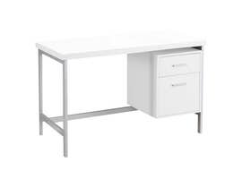 Monarch 48"l / white / silver metal Computer Desk I7149