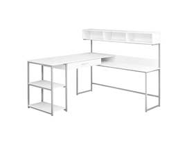 Monarch white / silver metal corner Computer Desk I7162