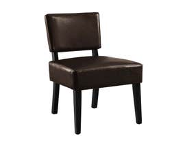 Monarch Leather Look Accent Chair in Dark Brown 8284