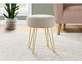 Monarch Fabric Ottoman with Gold Metal Legs in Beige I9000