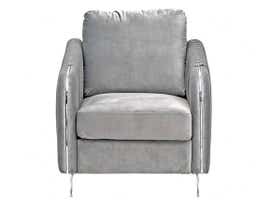 Daphne Plush Velvet Chair in Grey 5185 C GR