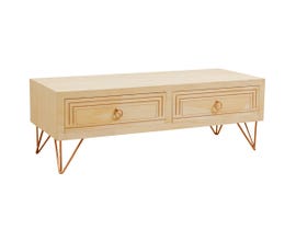 Wood Media Console Table with Drawers in Natural IMP7166