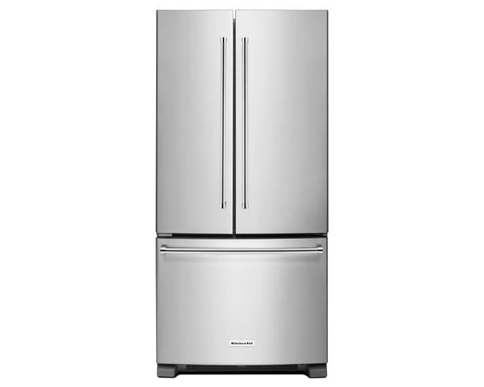 KitchenAid 33 inch 22 cu. ft. French Door Bottom Mount Refrigerator in Stainless Steel KRFF302ESS