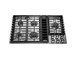 KitchenAid 36 inch 5-Burner Downdraft Gas Cooktop in Stainless Steel KCGD506GSS