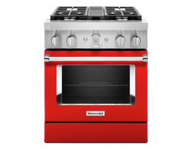 KitchenAid 30 inch 4.1 cu. ft. Smart Commercial-Style Dual Fuel Range with 4 Burners in Passion Red KFDC500JPA