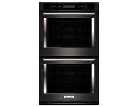 KitchenAid 30" Double Wall Oven with Even-Heat in Balck Stainless Steel KODE500EBS 