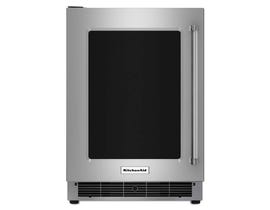 KitchenAid 24 inch Undercounter Refrigerator with Left Swing Glass Door and Metal Trim Shelves KURL304ESS