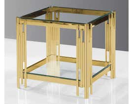 Kwality Imports Luna End Table in Gold ET027GL