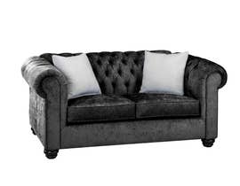 SBF Upholstery Mia Fabric Loveseat in Charcoal/TP Charcoal 2525