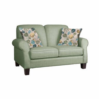 Decor-Rest Joey Sky Collection Fabric Loveseat in Misty Moss/Treehouse Turquoise 2025