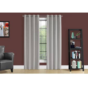 Monarch Fabric Curtain Panel in Silver 52" x 84" I9835