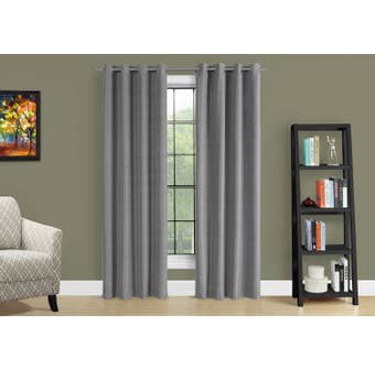 Monarch Fabric Curtain Panel in Grey 52" x 95" I9842