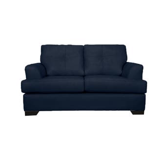 SBF Upholstery Zurick Series Leather Loveseat in Navy 4145