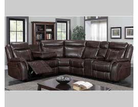 Kwality Imports Neoma Recliner Sectional in Chocolate Brown 70220CH