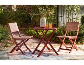 Signature Design by Ashley 3pc Safari Peak Outdoor Table and Chairs in Brown P201-049