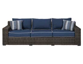 Signature Design by Ashley Grasson Lane Series Sofa in Brown/Blue P783-838