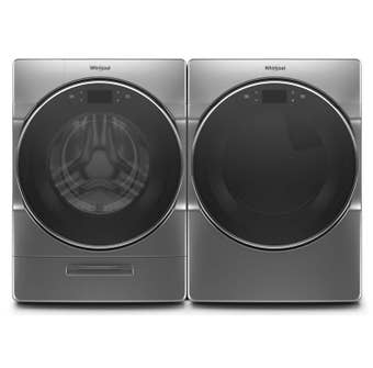 Whirlpool Laundry Pair 5.8 cu. ft. Front Load Washer WFW9620HC & 7.4 cu. ft. Electric Dryer in Chrome Shadow YWED9620HC
