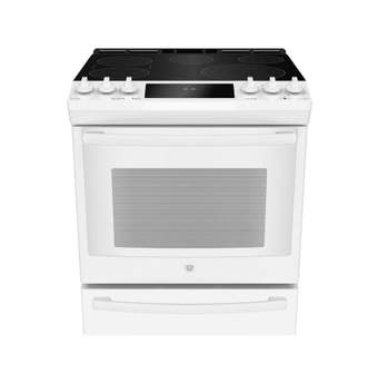 GE Profile 30 inch 5.3 cu. ft. Slide-In Electric Range in White PCS940DMWW