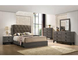 Flair Penrith Series 6pc King Bedroom Set in Grey