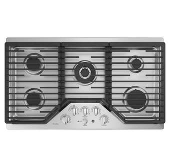 GE Profile 36 inch 5-Burner Built-In Gas Cooktop in Stainless Steel PGP9036SLSS
