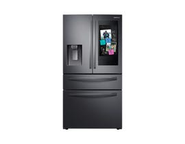 Samsung 36 inch 28 cu. ft. French Door Refrigerator with 21.5 inch Touch Screen Family Hub in Black Stainless RF28R7551SG