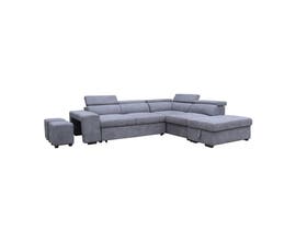 Kwality Furniture Starla Sofa set with Ottoman in Light Grey RK89130