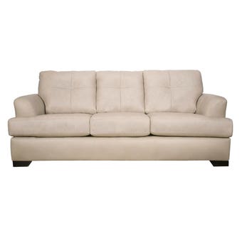 SBF Upholstery Zurick Series Leather Sofa in Zurick Bisque 4145