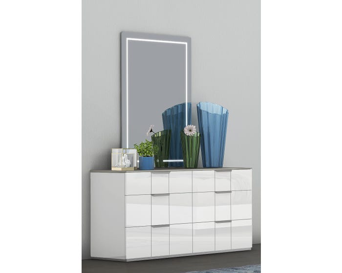 K Living Sb114 Drmr Grey And White, How To Add Mirror Dresser