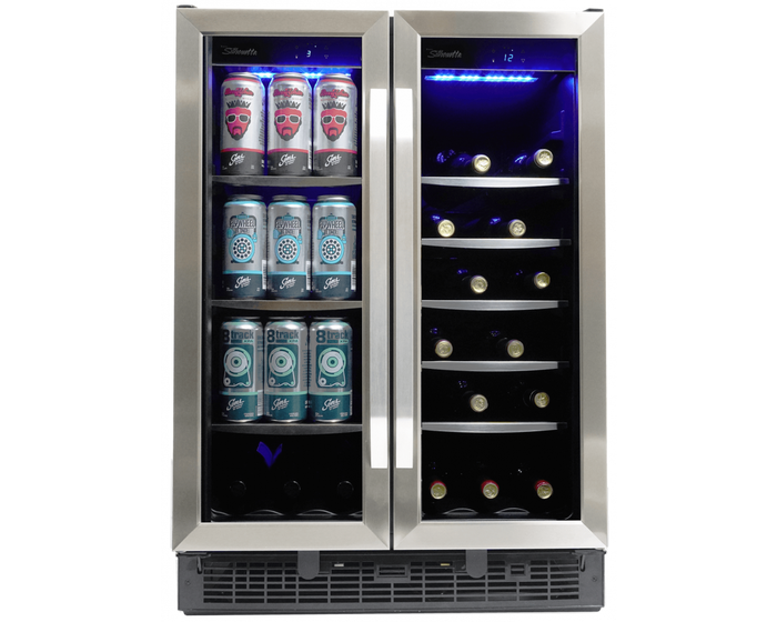 Silhouette Emmental Series 24 inch French Door Beverage Center in Stainless Steel SBC051D1BSS