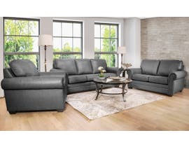 SBF Upholstery 3pc Leather Sofa Set in Grey 7557