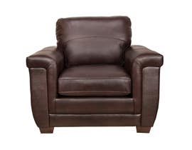 SBF Upholstery Zurick Collection Leather Chair in Cranberry Brown 4395