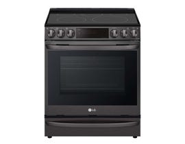 LG 30" 6.3 Cu. Ft. True Convection 5-Element Slide-In Electric Air Fry Range Black Stainless LSEL6337D