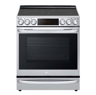 LG 30" 6.3 Cu. Ft. True Convection 5-Element Slide-In Electric Air Fry Range Stainless Steel LSEL6337F