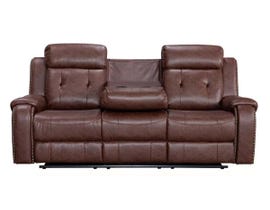 Baker Series Gel Leather Reclining Sofa in Brown 7RFURN