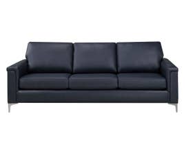 SBF Upholstery Leather Sofa in Zurick Navy 4414