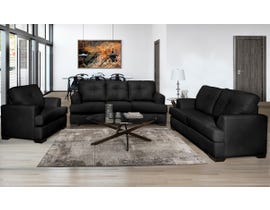 SBF Upholstery Zurick Series 3pc Leather Sofa Set in Black 4145