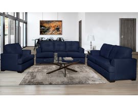SBF Upholstery Zurick Series 3pc Leather Sofa Set in Navy 4145